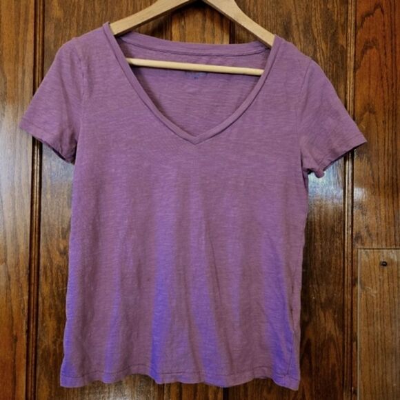 J Crew Vintage Cotton V Neck T Shirt XSMALL - Picture 1 of 6